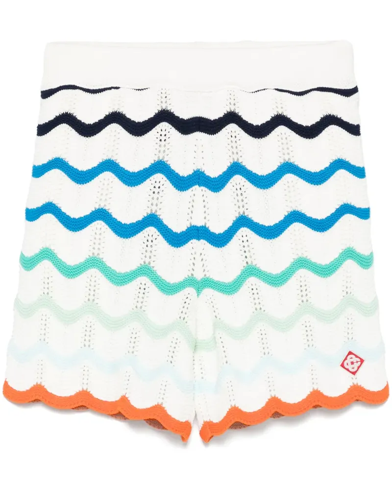 Casablanca Paris Gehäkelte Gradient Wave Shorts - Weiß Weiß