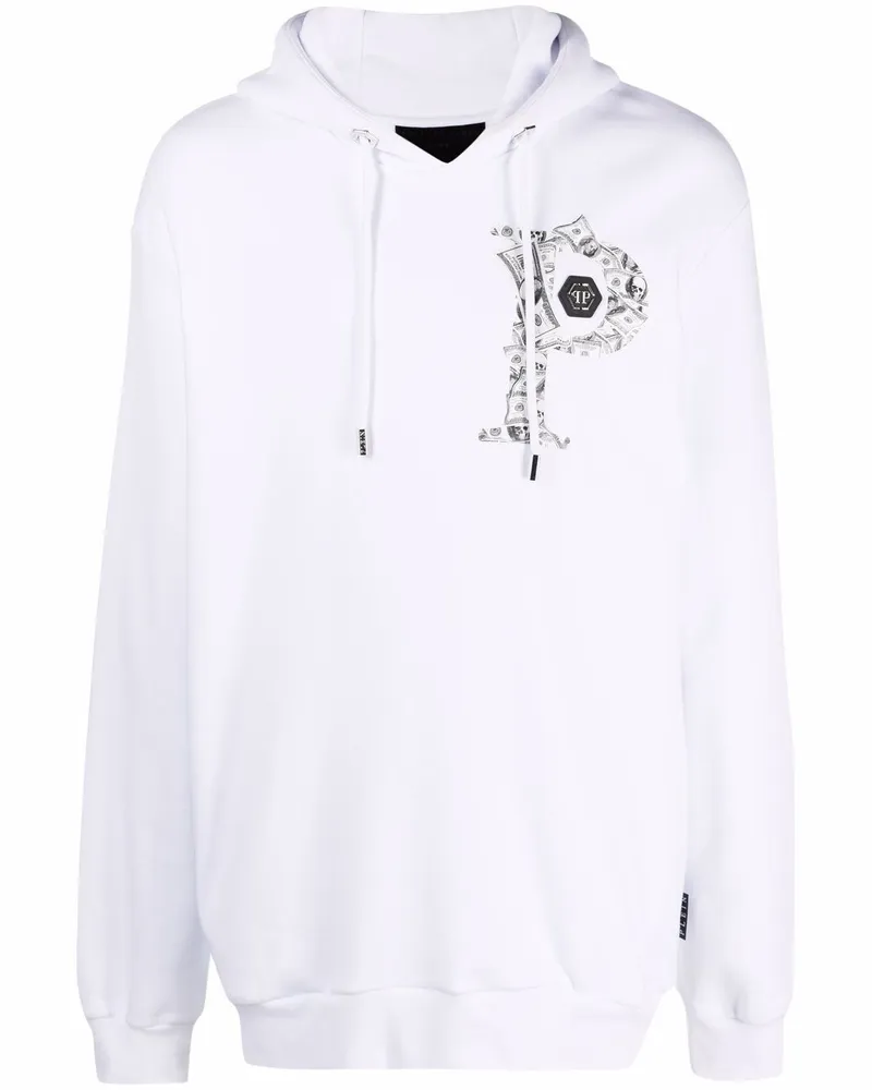 Philipp Plein Hoodie mit Money-Print - Weiß Weiß