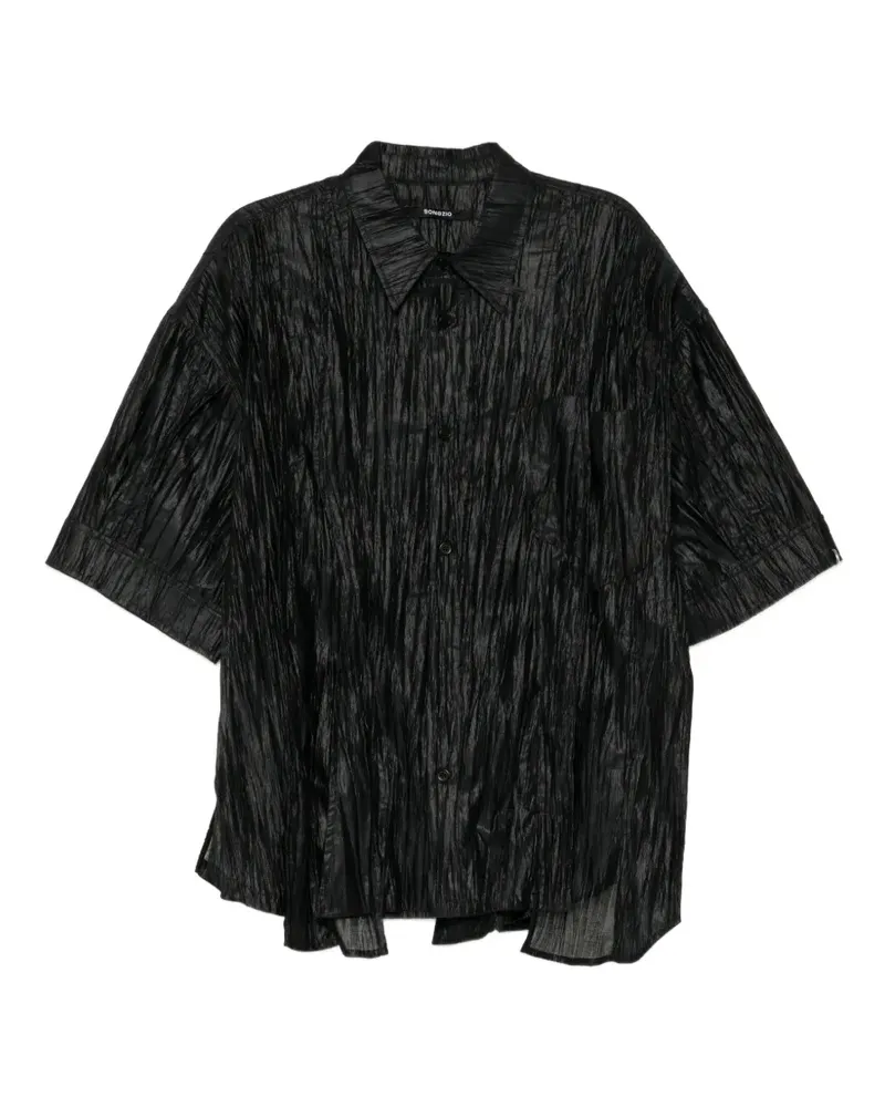 SONGZIO Polyptych crease-effect shirt - Schwarz Schwarz
