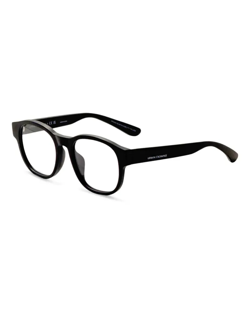 Armani Exchange Matte Brille mit geometrischem Gestell - Schwarz Schwarz
