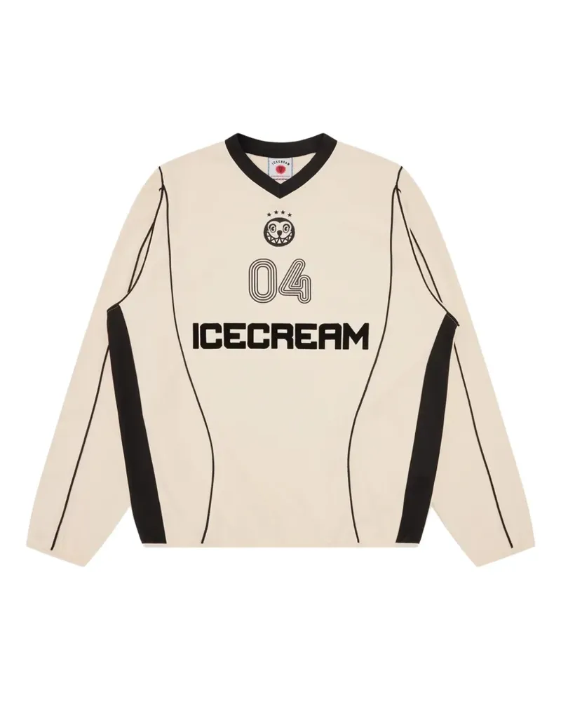 ICECREAM Training logo-print V-neck T-shirt - Nude Nude