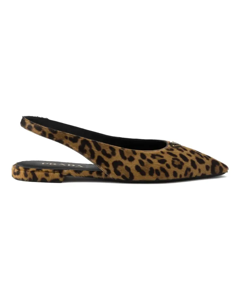 Prada Ballerinas mit Print - Braun Braun