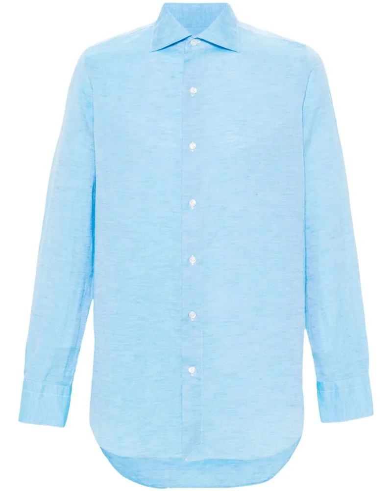 Finamore 1925 Langärmeliges Hemd - Blau Blau