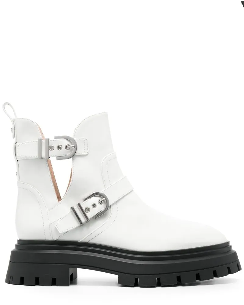 Stuart Weitzman Maverick Bedford Moto Stiefel - Weiß Weiß