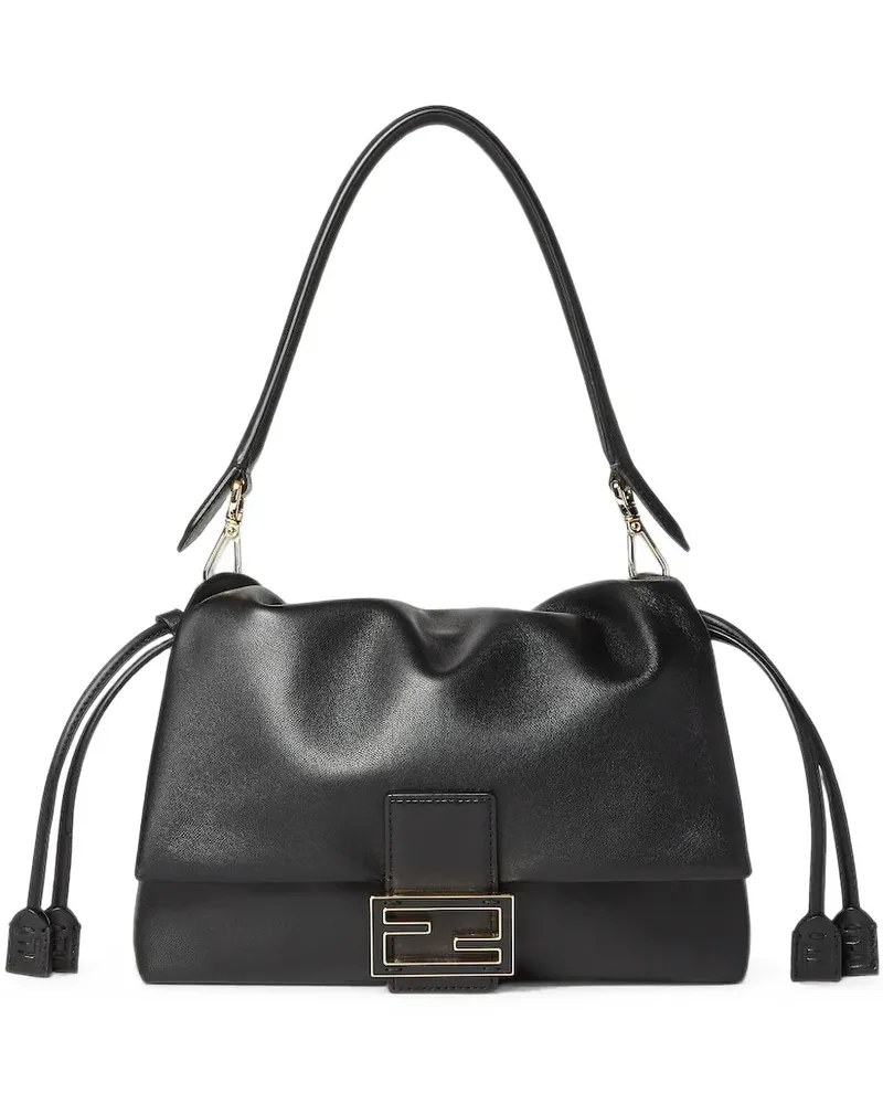 Fendi Mittelgroße Mamma Baguette Schultertasche - Schwarz Schwarz
