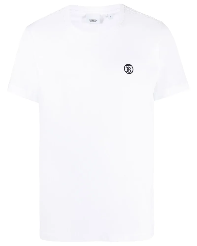 Burberry T-Shirt mit Monogramm Weiß