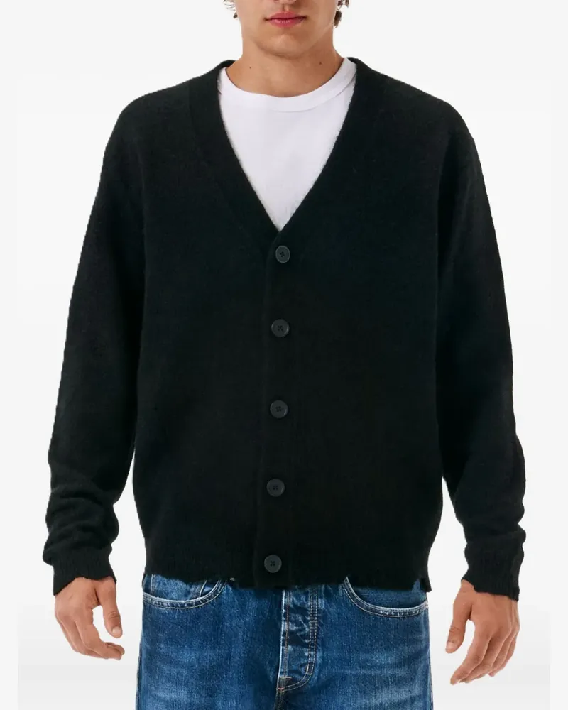 Cycle button v-neck cardigan - Schwarz Schwarz