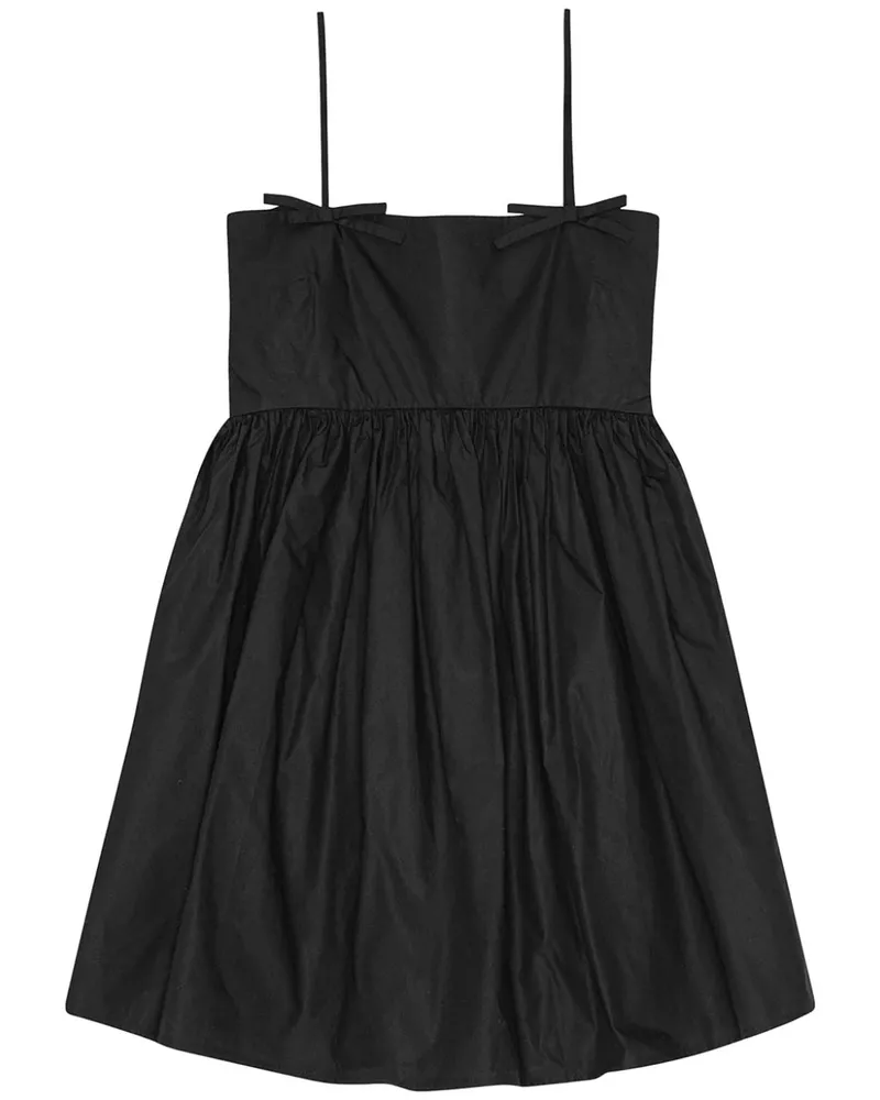 Ganni Popeline-Minikleid - Schwarz Schwarz