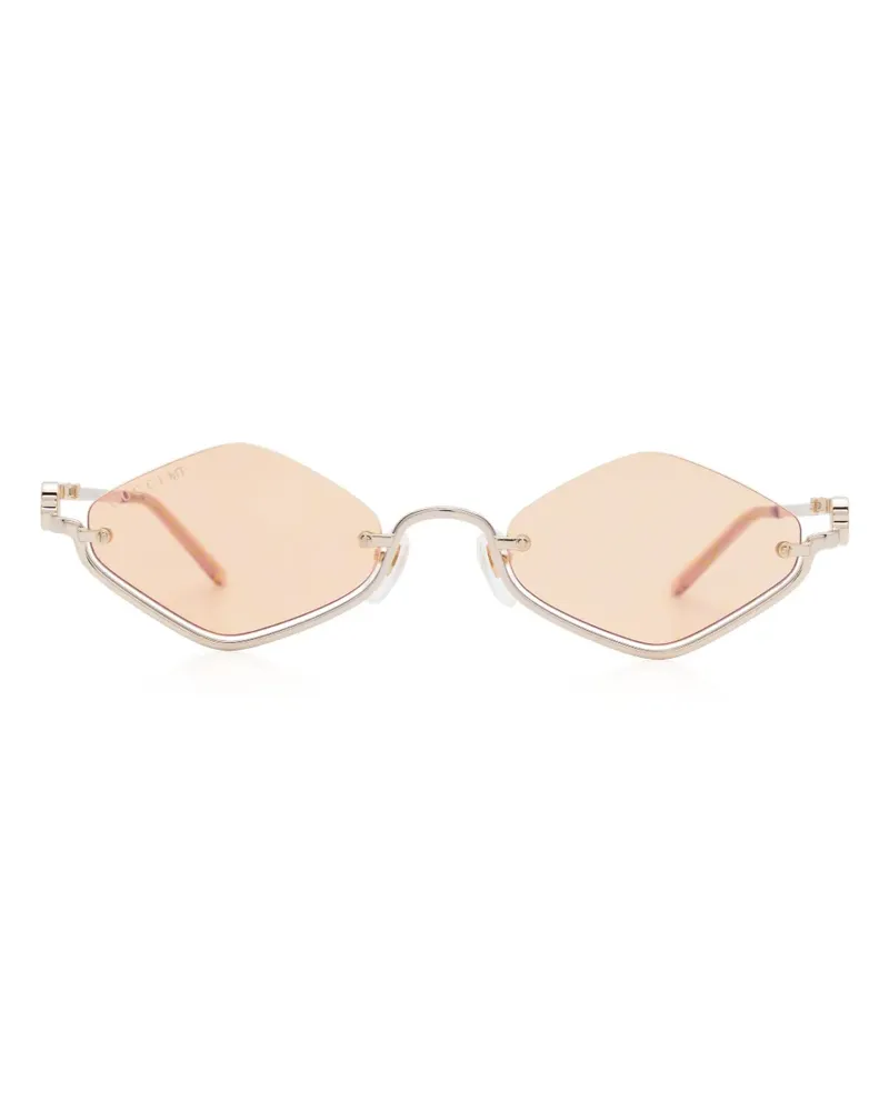 Gucci Upside Down Sonnenbrille mit Rautenform - Gold Gold