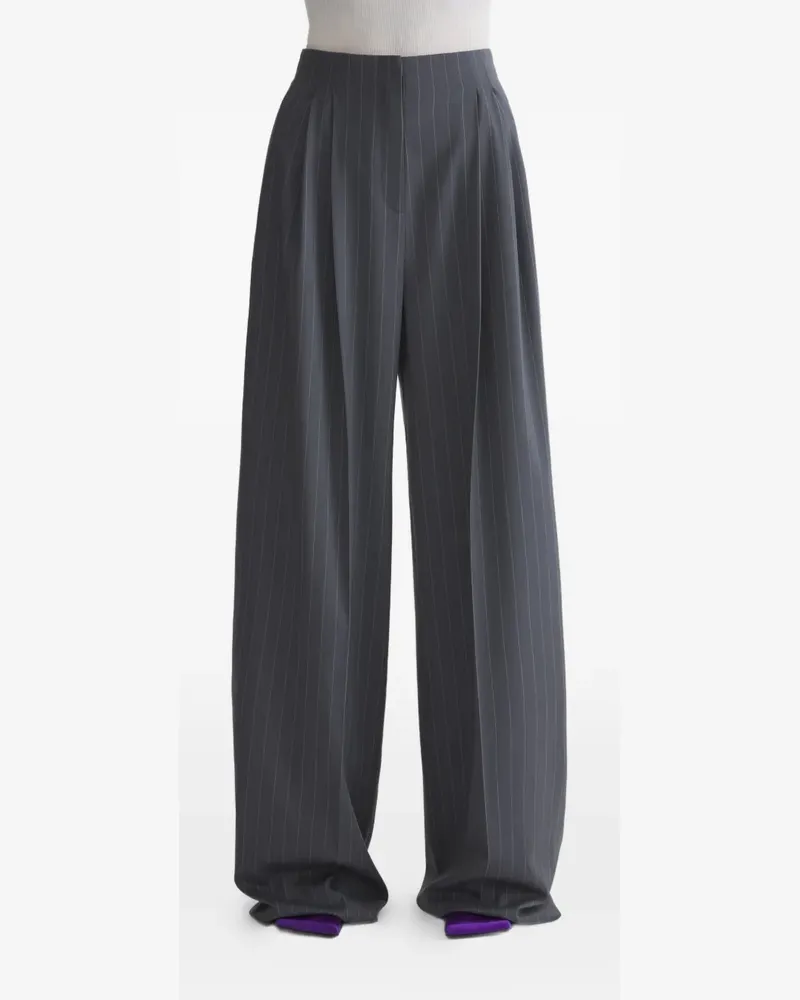 Thierry Mugler Weite Hose mit Nadelstreifen - Grau Grau