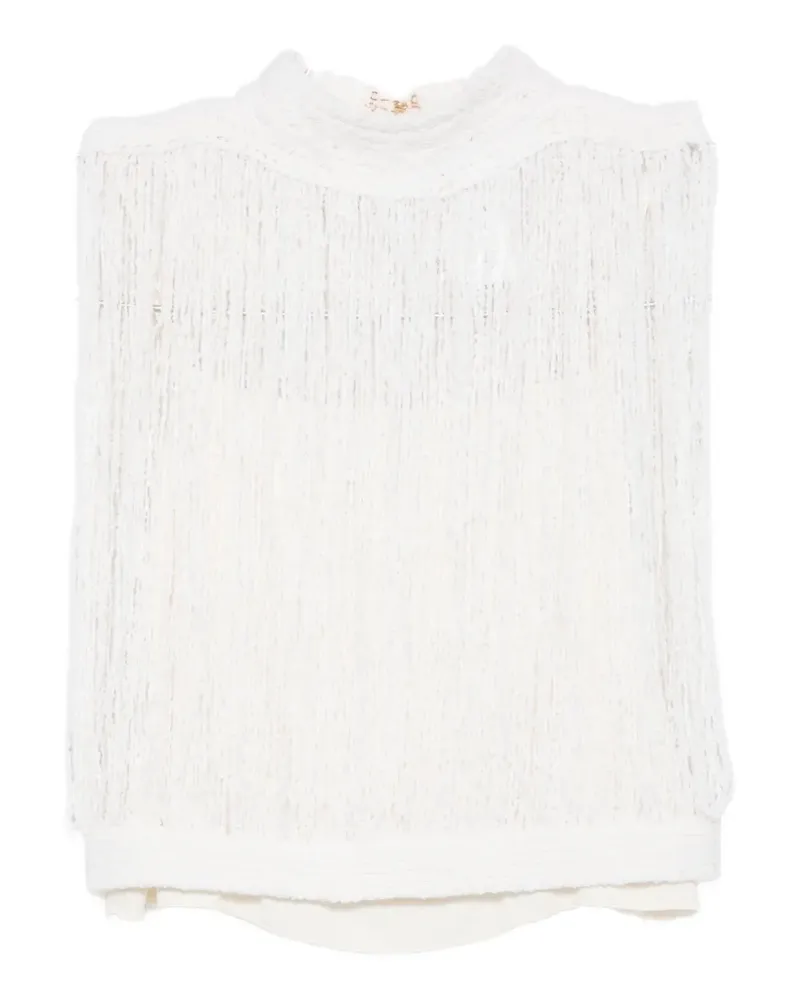 Fabiana Filippi fringe-detail halterneck top - Nude Nude