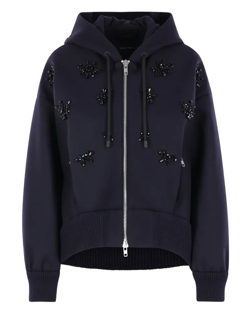 Simone Rocha embellished hooded jacket - Blau Blau