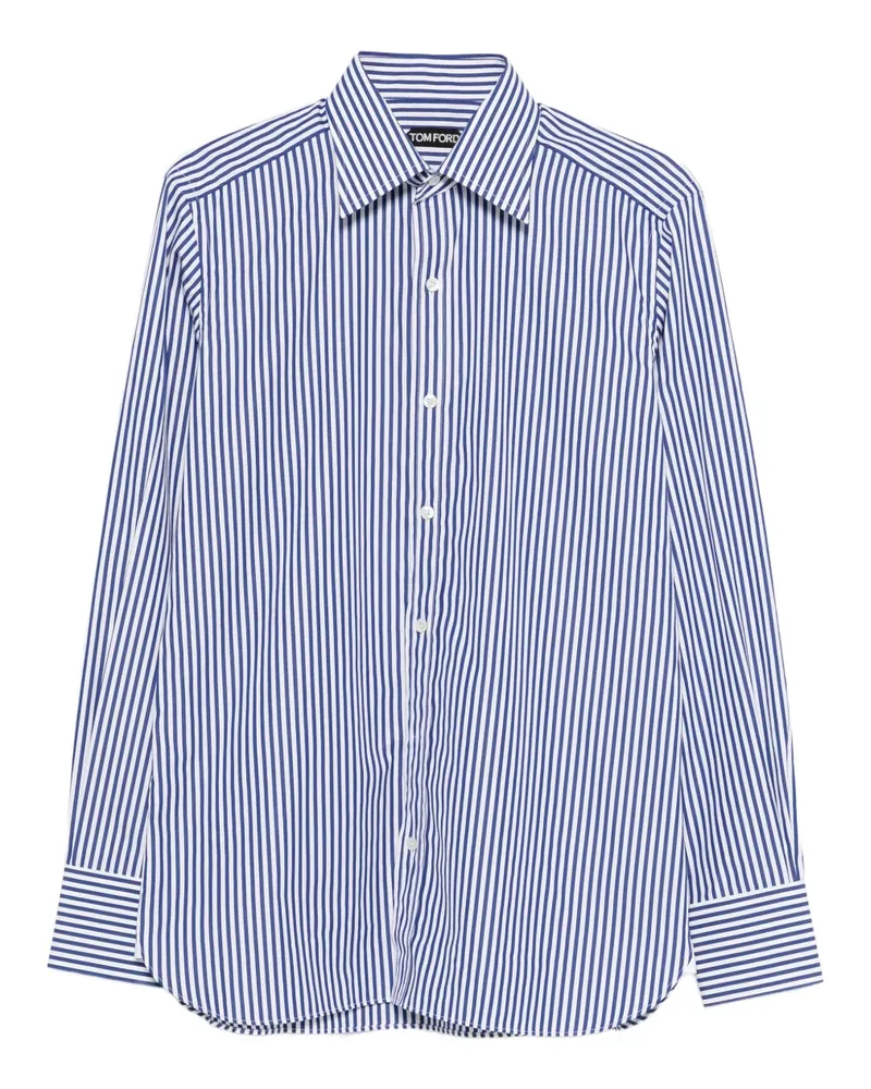 Tom Ford Gestreiftes Hemd mit Knöpfen - Blau Blau
