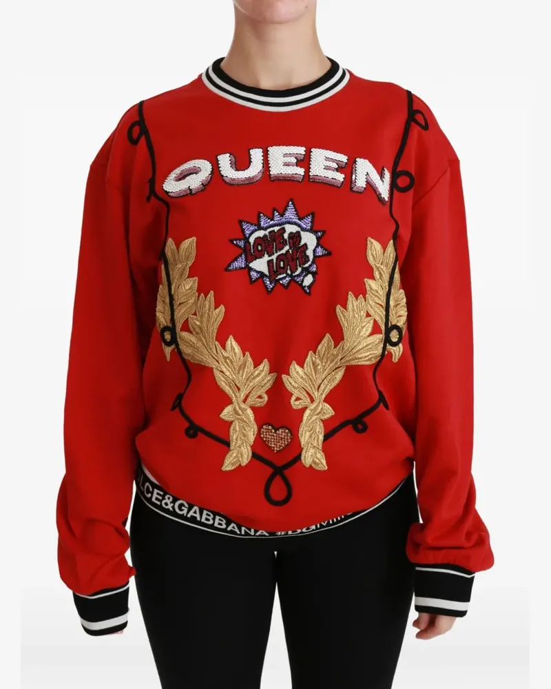 Dolce & Gabbana sequin-embellished embroidered sweater - Rot Rot
