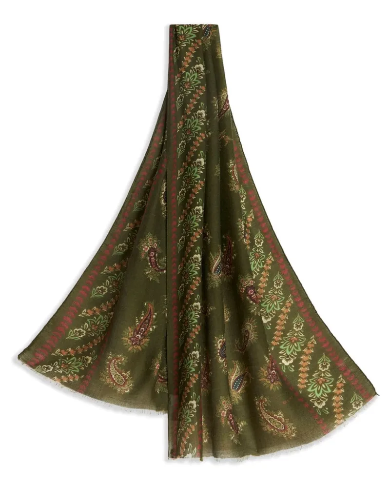 Etro Schal mit Paisleymuster - Grün Grün