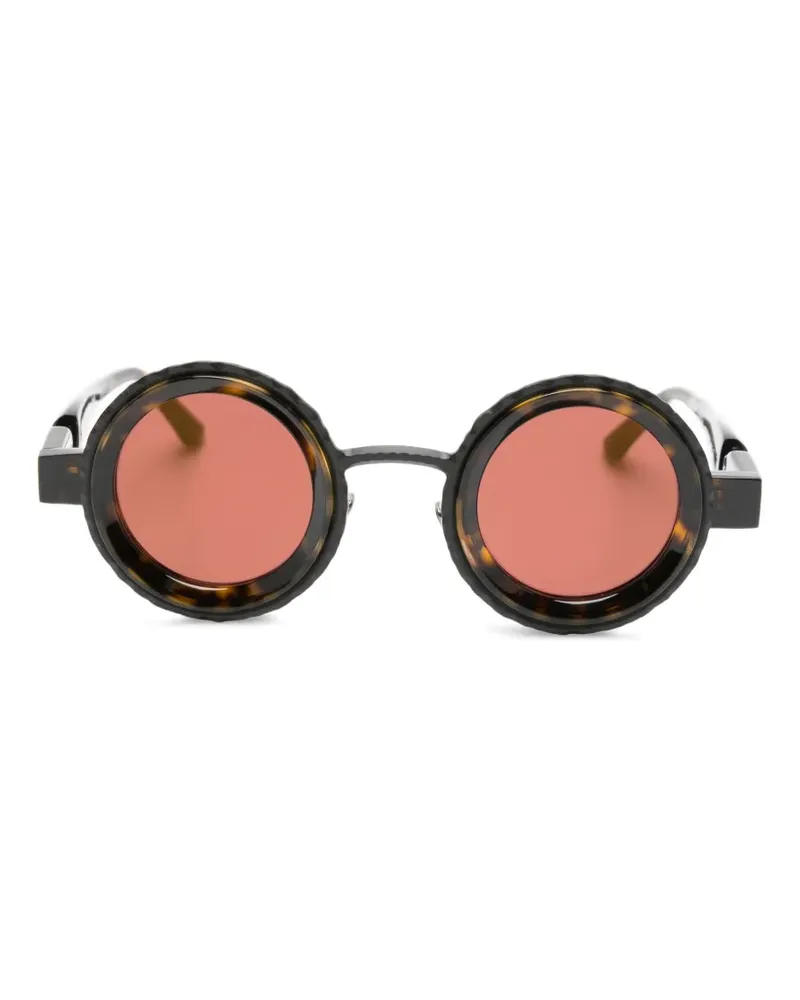 KUBORAUM Z3 Sonnenbrille mit rundem Gestell - Schwarz Schwarz