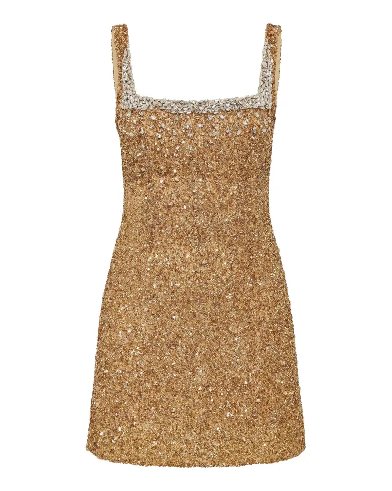 Rachel Gilbert Kaity Minikleid mit Kristallen - Gold Gold
