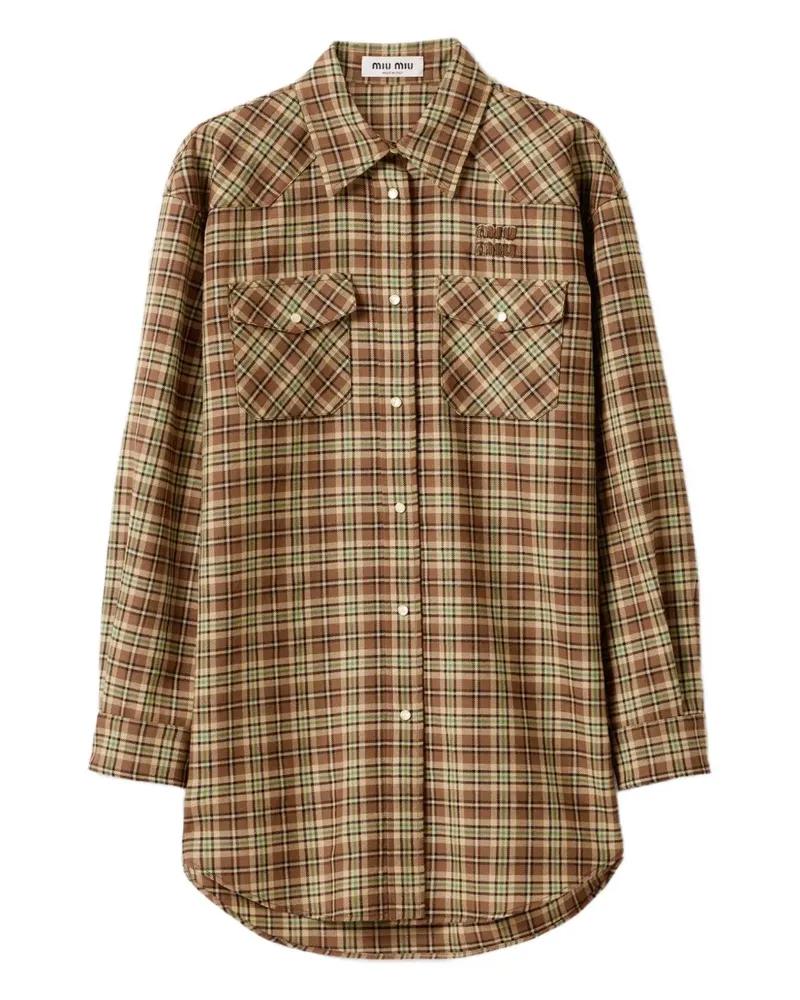 Miu Miu Plaid shirt - Braun Braun