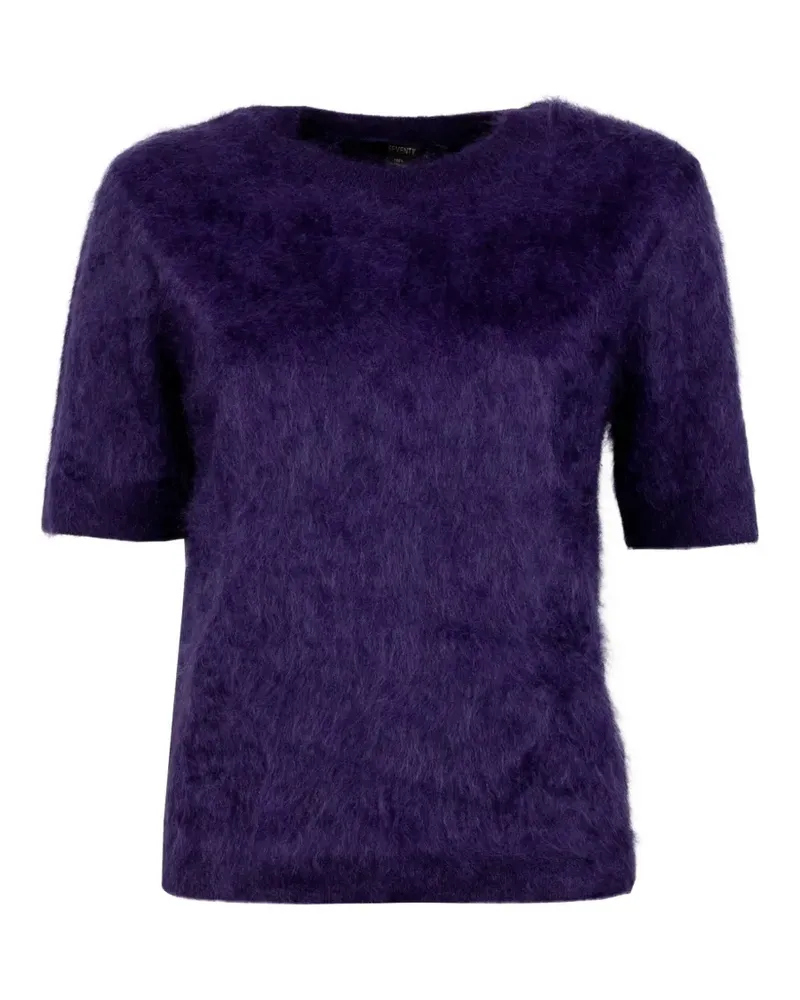 Seventy T-Shirt aus gebürstetem Kaschmir mit kurzen Ärmeln - Violett Violett