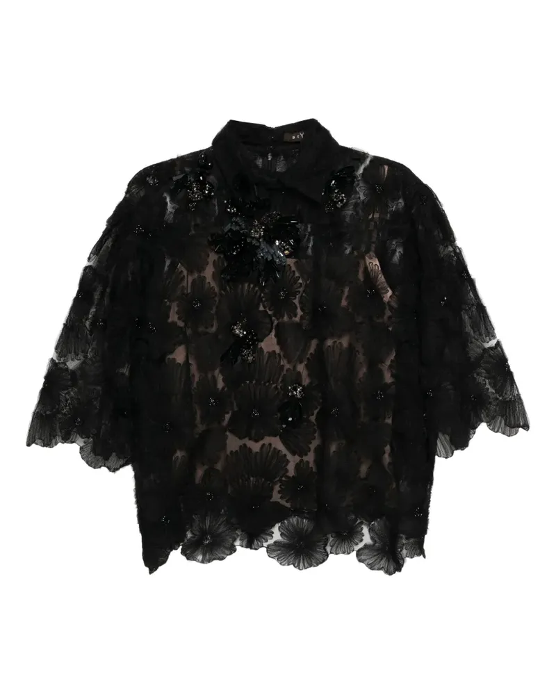 Biyan Bluse mit Perlen - Schwarz Schwarz