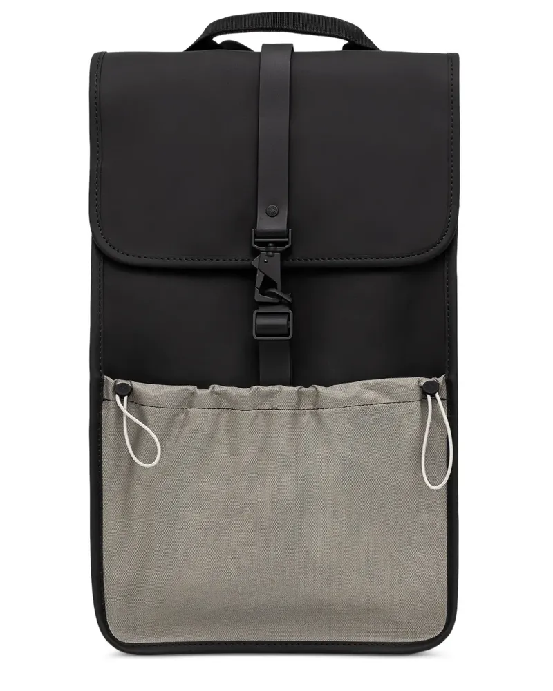 RAINS Mix Rucksack mit Klappentasche - Schwarz Schwarz