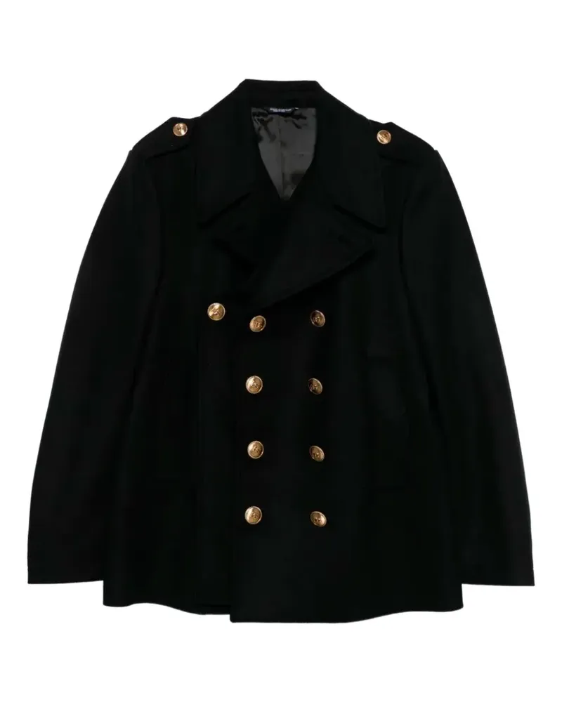 Dolce & Gabbana Doppelreihiger Mantel - Schwarz Schwarz