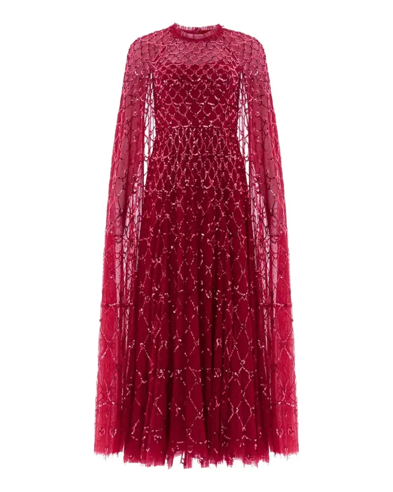 Needle & Thread Heart Lattice sequin-embellished maxi dress - Rot Rot