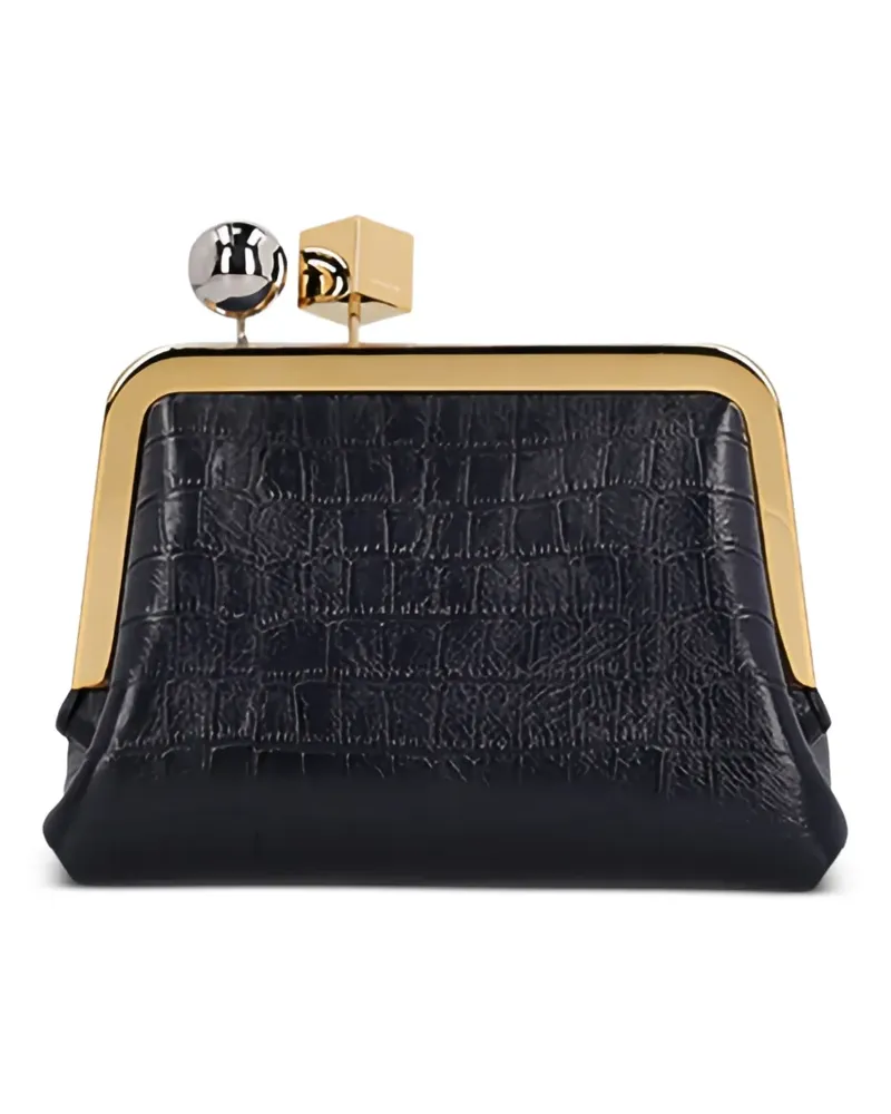 Jacquemus The Berlingot croc-effect shoulder-bag - Schwarz Schwarz