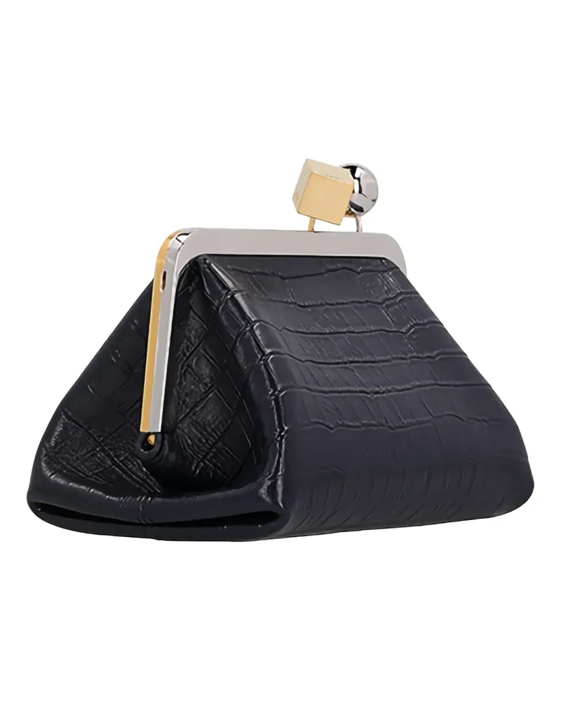 Jacquemus The Berlingot croc-effect shoulder-bag - Schwarz Schwarz