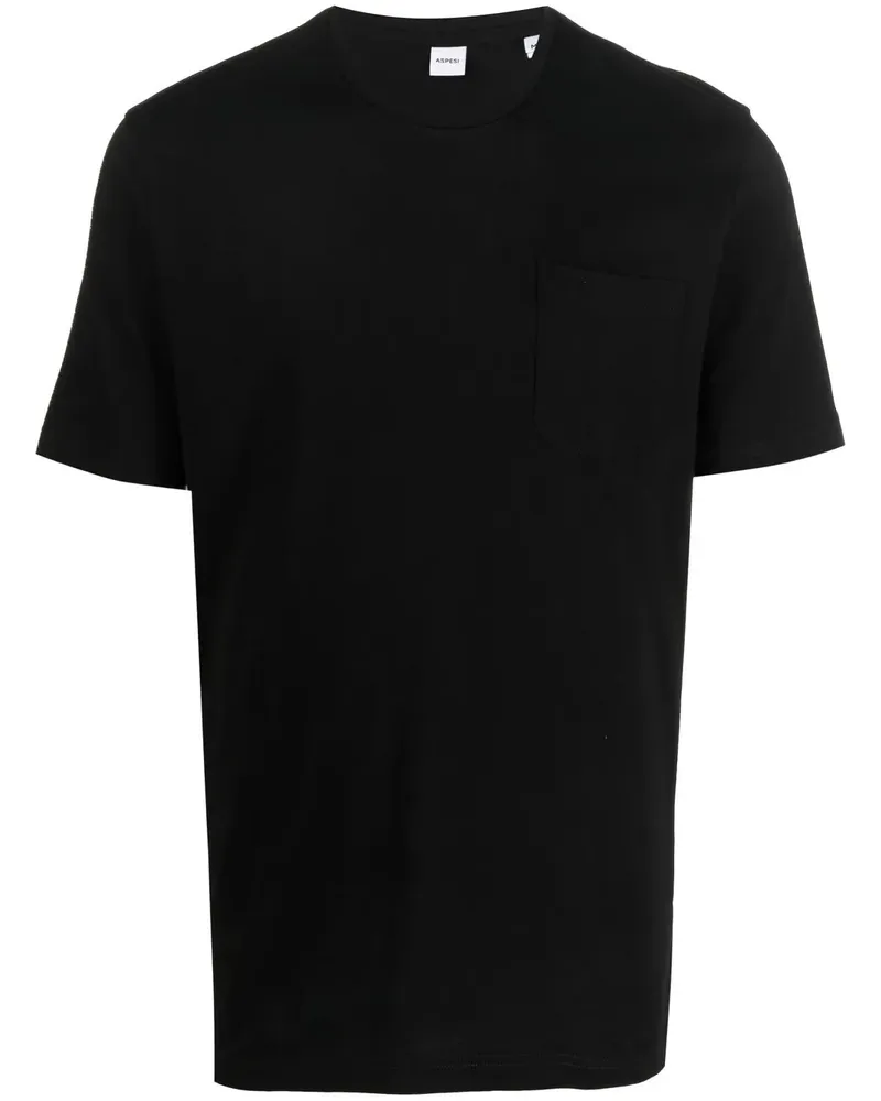 ASPESI T-Shirt mit kurzen Ärmeln - Schwarz Schwarz