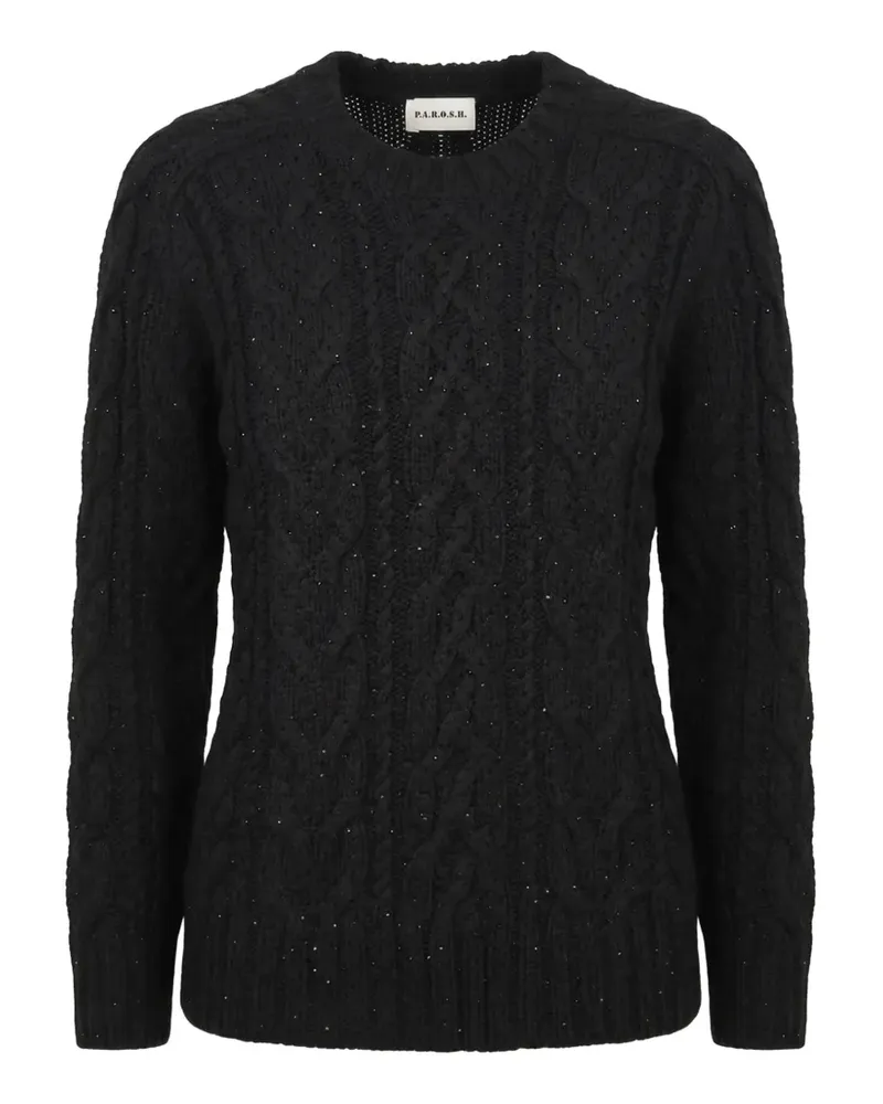 P.A.R.O.S.H. P.A.R.O H. cable-knit sequin-embellished sweater - Schwarz Schwarz