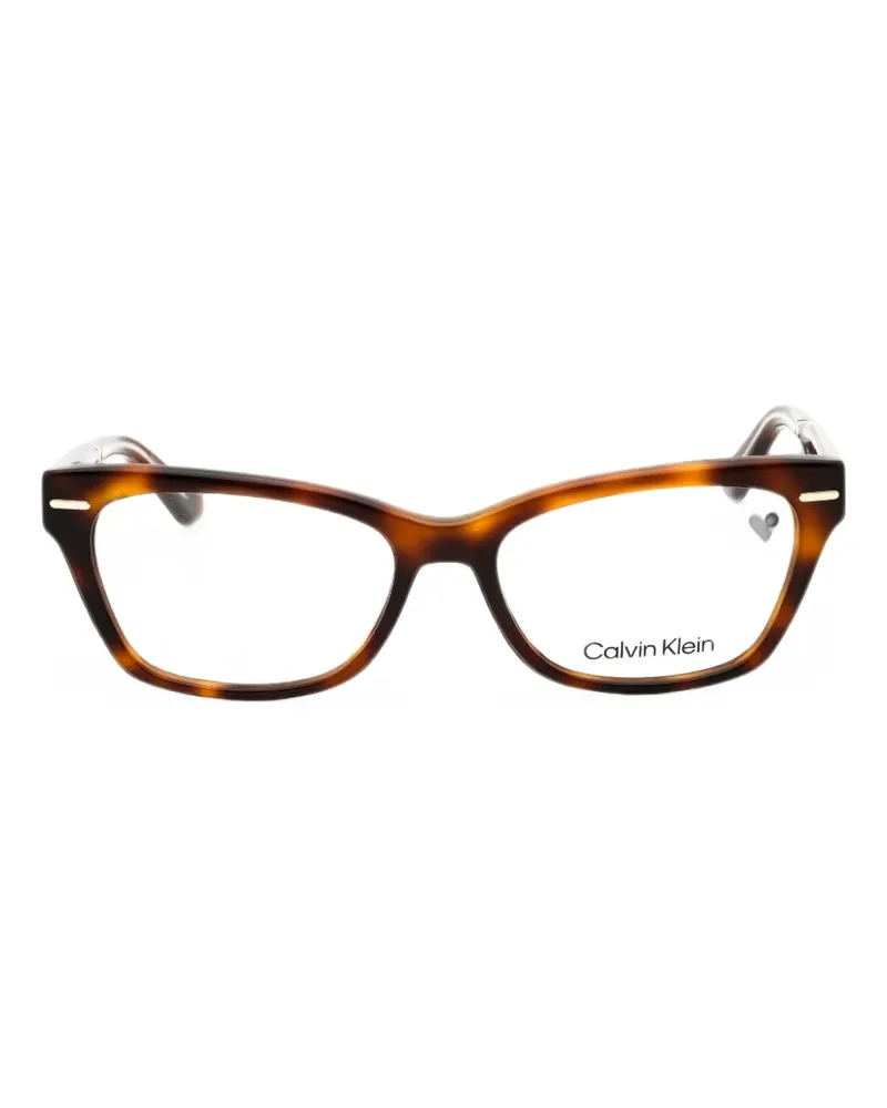 Calvin Klein tortoiseshell cat-eye glasses - Braun Braun