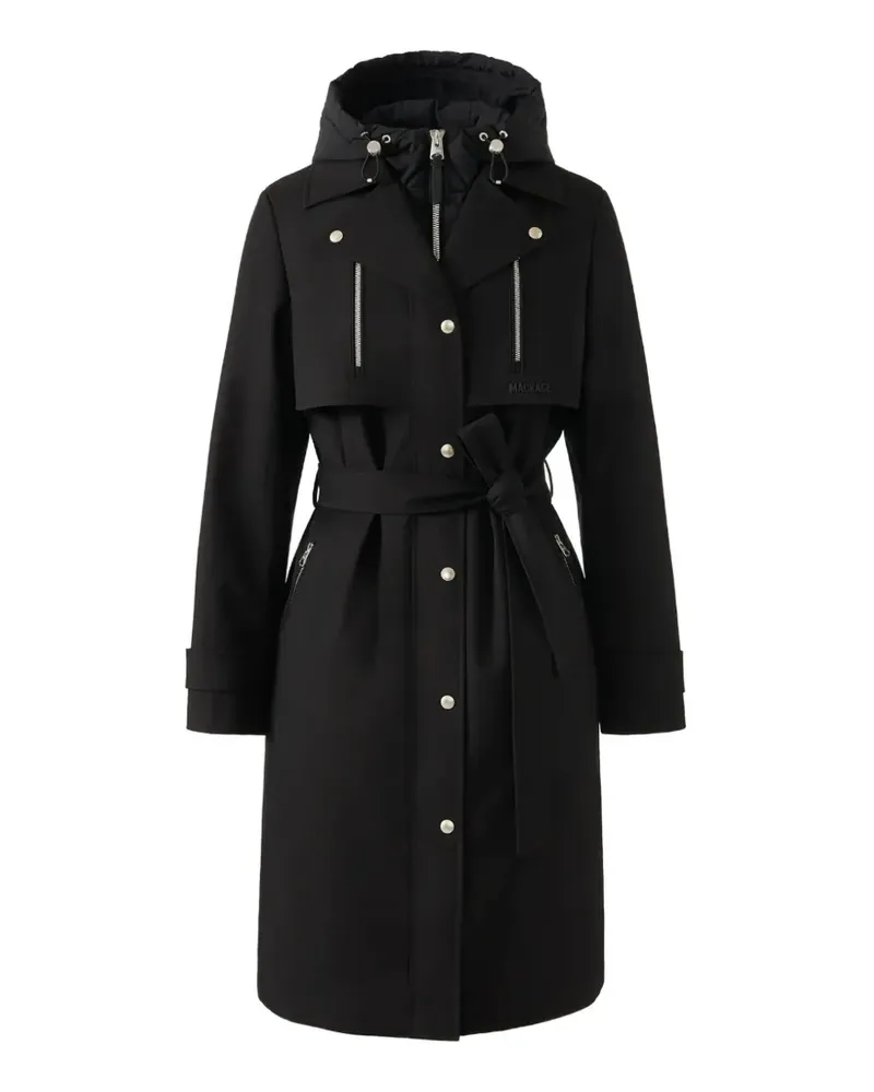 Mackage Siobhan hooded trench coat - Schwarz Schwarz