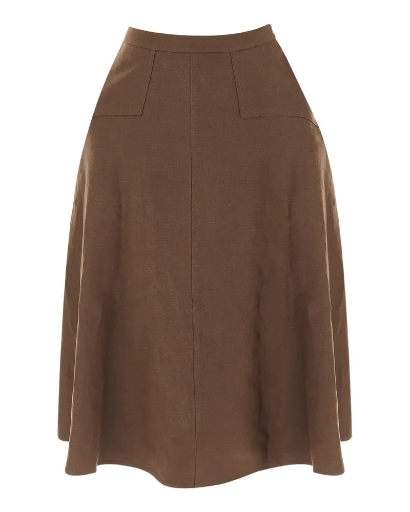 Ralph Lauren paneled midi A-line skirt - Braun Braun