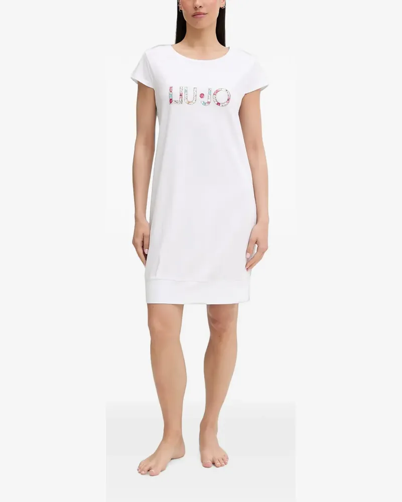 Liu Jo logo-print short-sleeve midi dress - Weiß Weiß