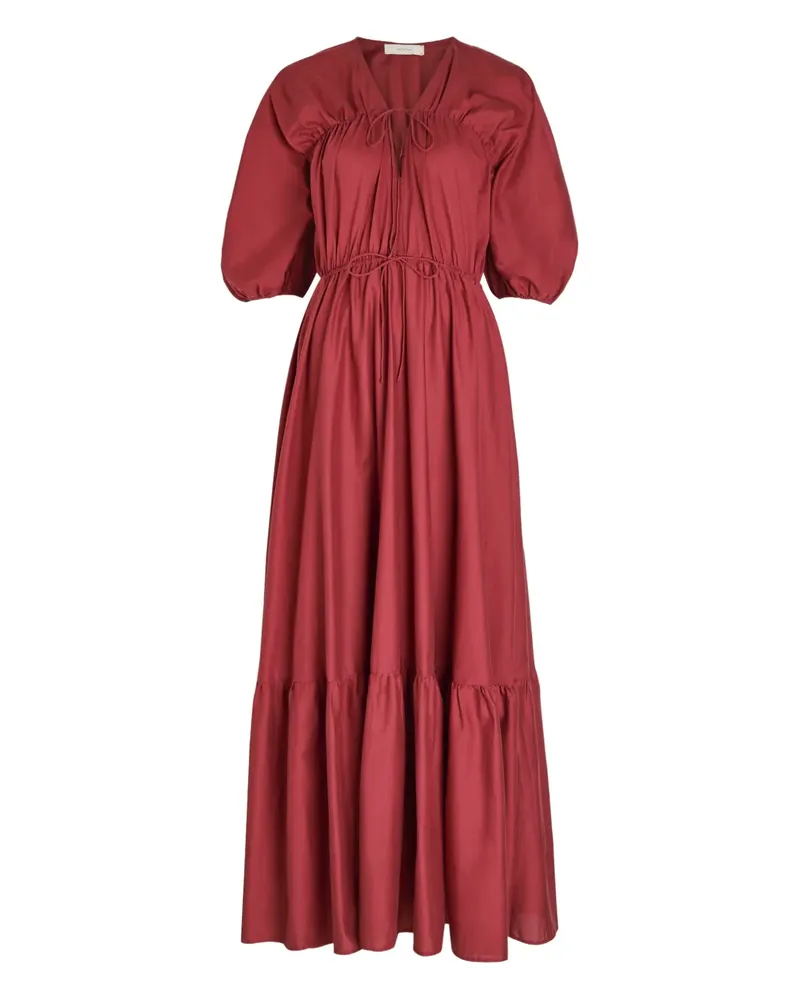 Faithfull The Brand drawstring cotton maxi dress - Rot Rot