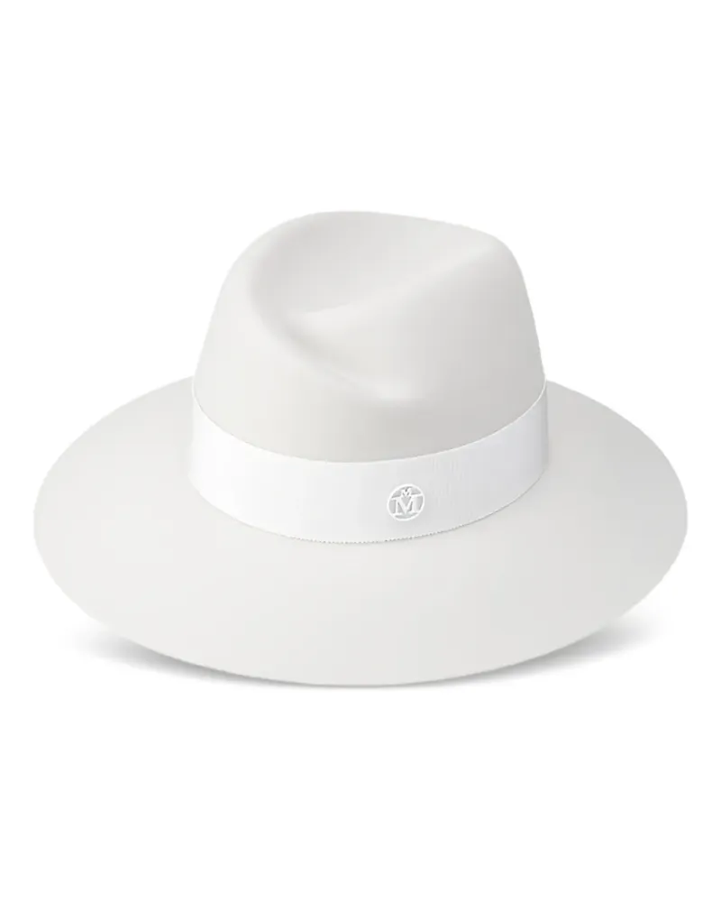 Maison Michel Virginie Fedora mit Schleifendetail - Weiß Weiß
