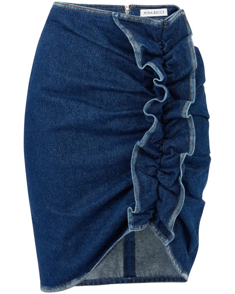 Nina Ricci Drapierter Jeansrock - Blau Blau