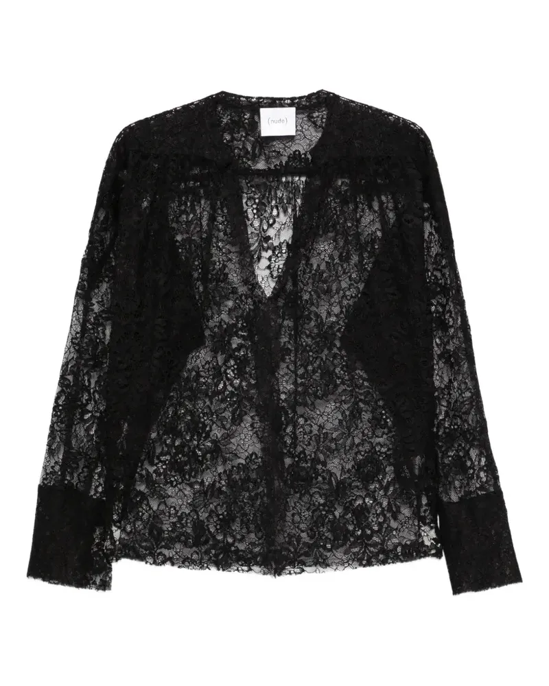 NUDE lace blouse - Schwarz Schwarz