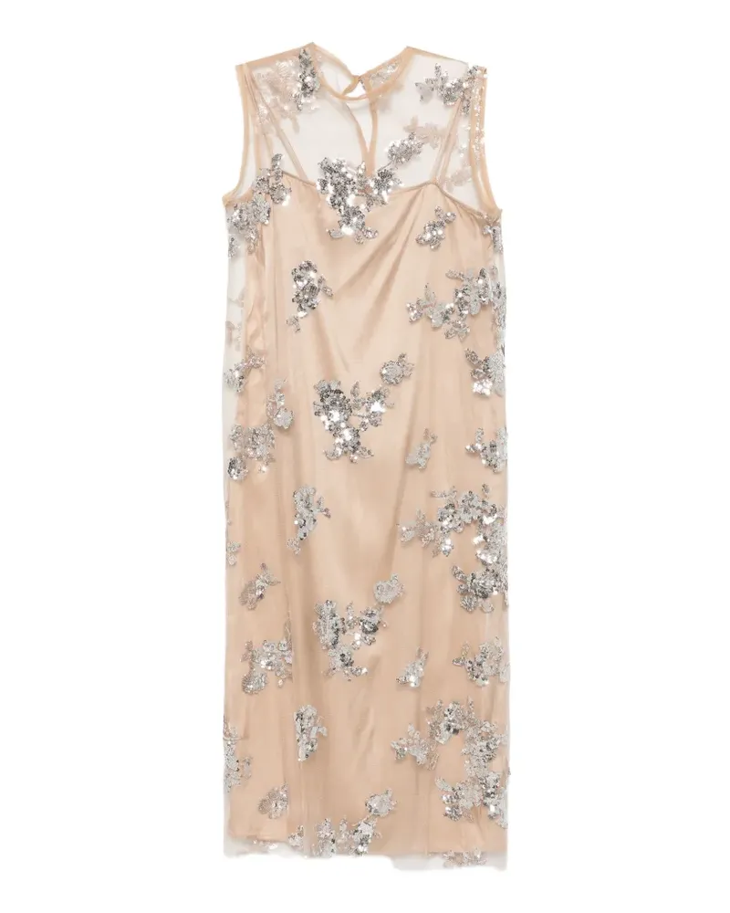 ottod’Ame sequin-embellished midi dress - Nude Nude