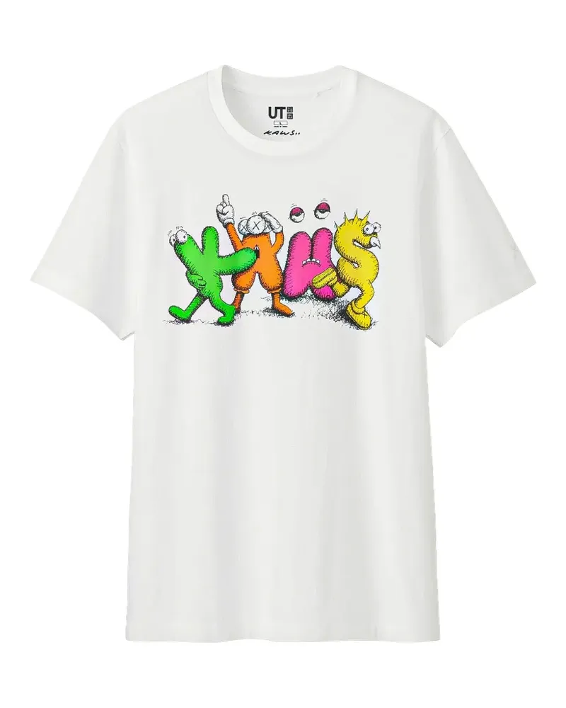 KAWS x Uniqlo Chum T-Shirt mit grafischem Print - Weiß Weiß