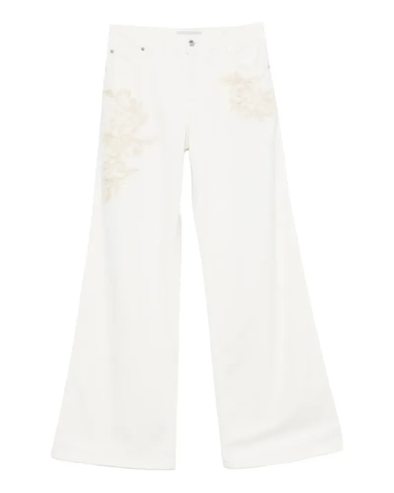 Ermanno Scervino Jeans mit Blumenstickerei - Weiß Weiß