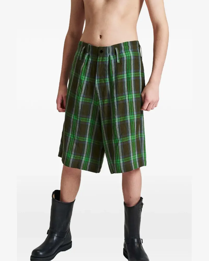 3MAN Shorts mit Karomuster - Grün Grün