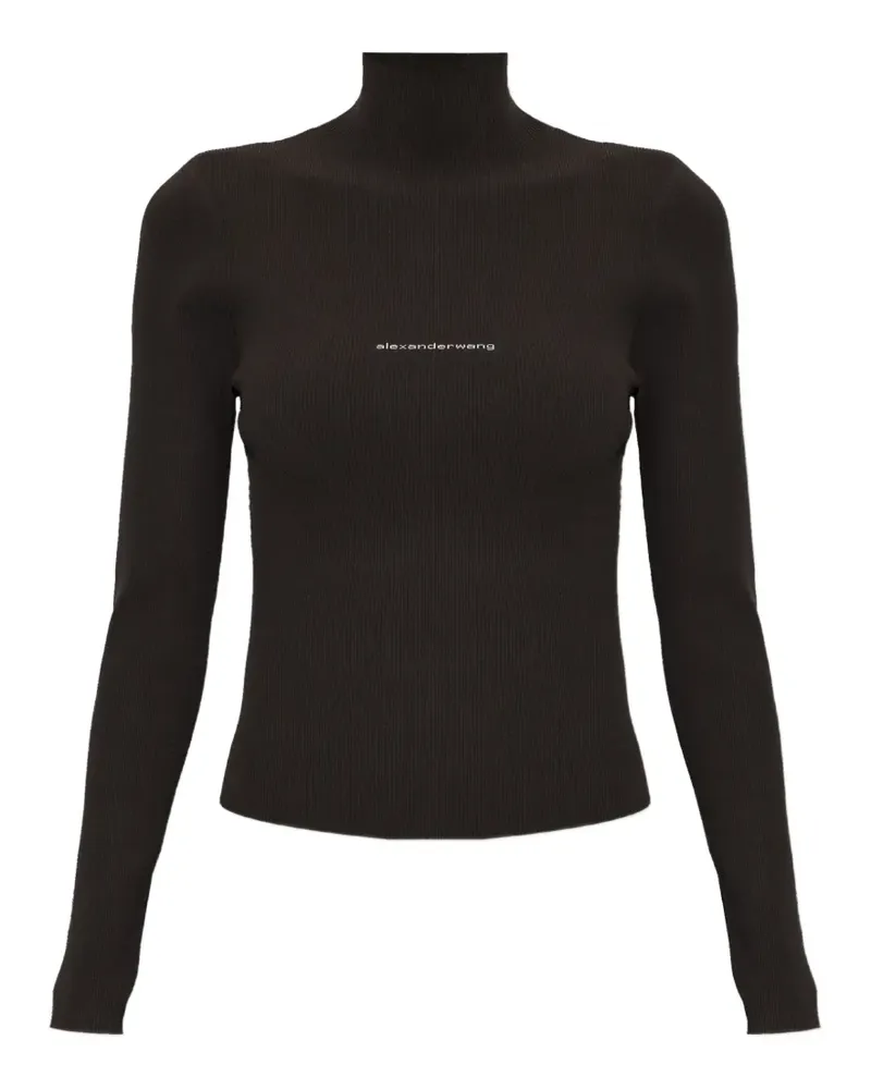 Alexander Wang logo-print ribbed sweater - Braun Braun