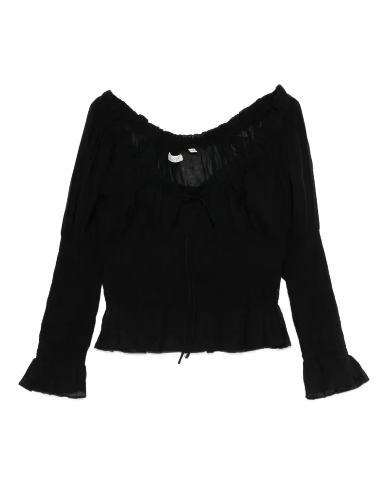 DÔEN scoop neck long sleeve top - Schwarz Schwarz