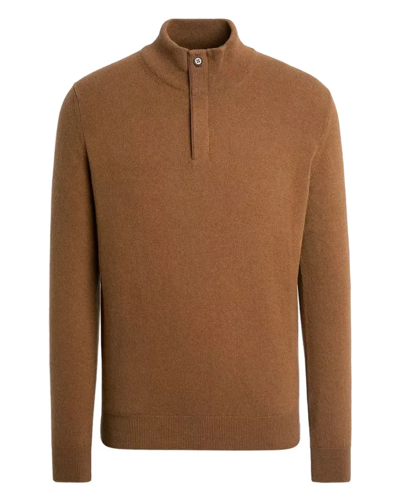 Ermenegildo Zegna Kaschmirpullover mit Reißverschluss - Braun Braun