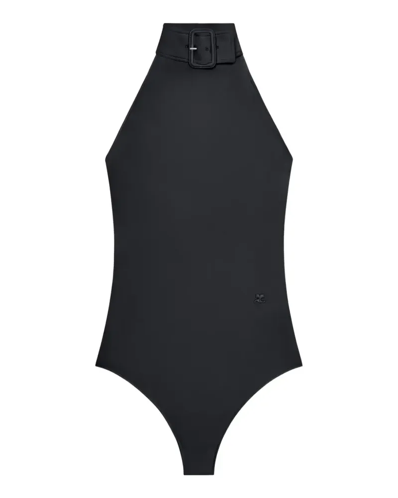Courrèges Body mit Schnallendetail - Schwarz Schwarz