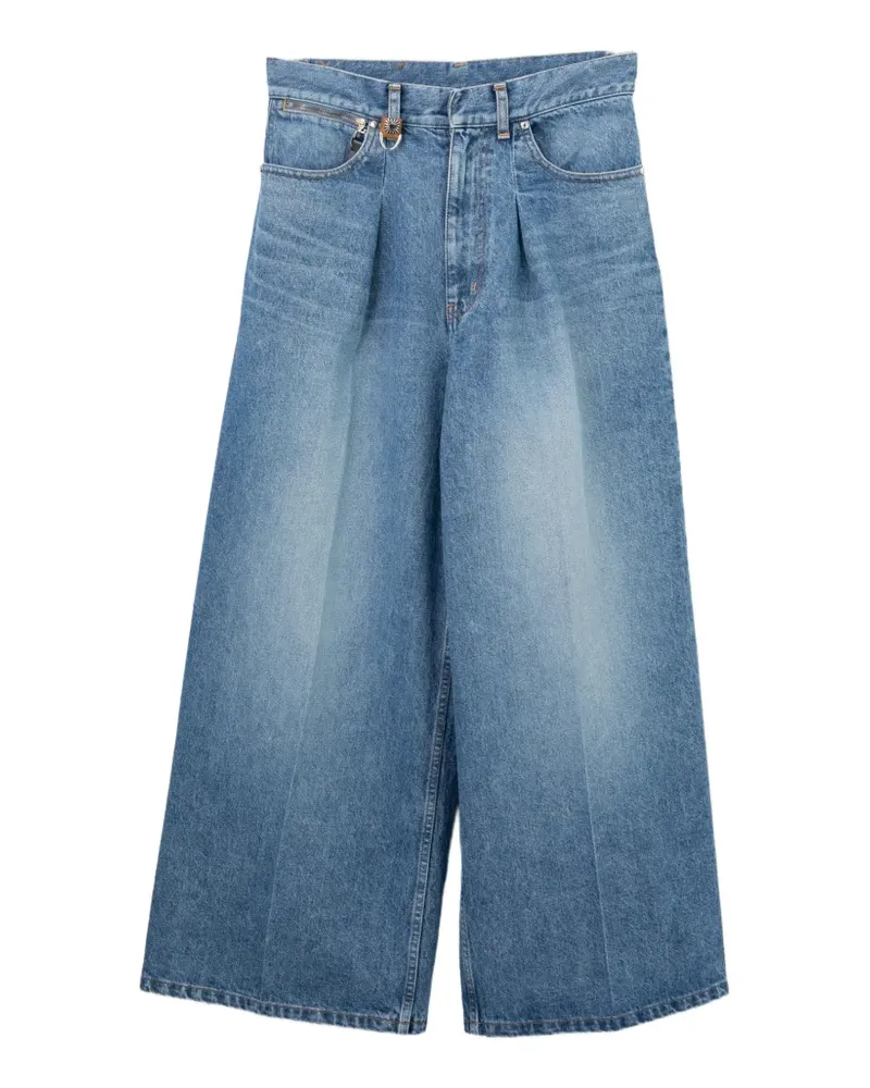 Toga Wide-Leg-Jeans mit Bundfalten - Blau Blau