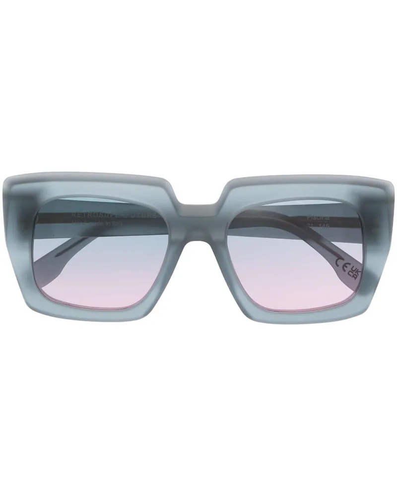 RETROSUPERFUTURE Eckige Sonnenbrille im Oversized-Look Grau