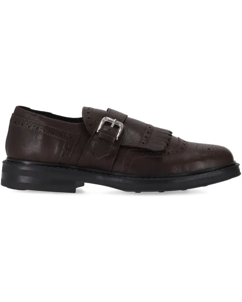 P.A.R.O.S.H. buckle fringed-detail monk shoes - Braun Braun
